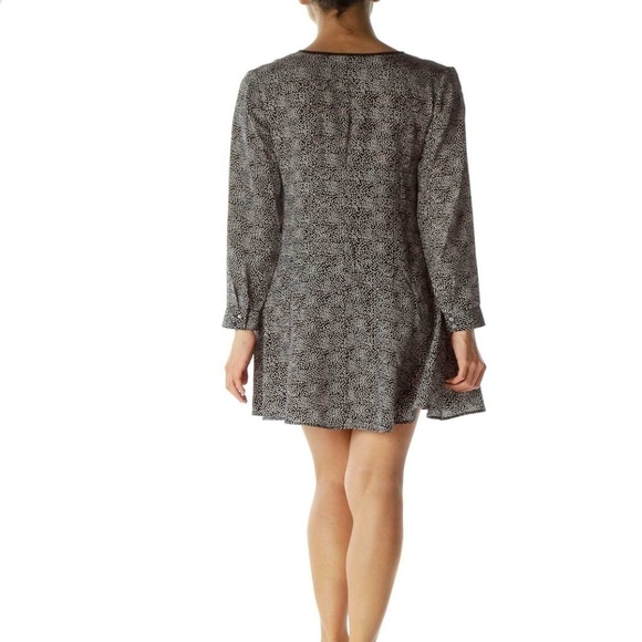 Club Monaco Silk Satin Black Side Pockets Casual Midi V Neck Dress, Size XS - Picture 3 of 11